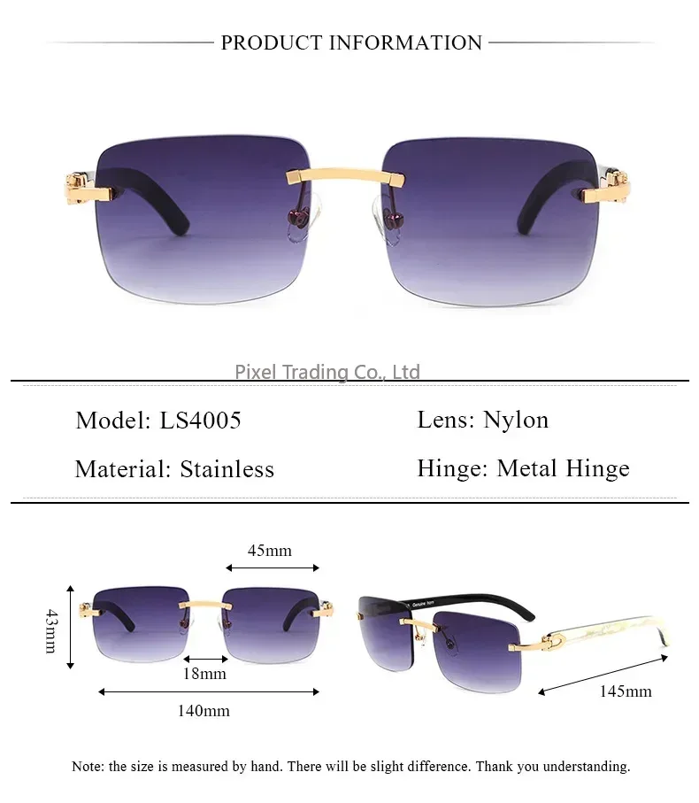 Sunglasses Uv400 - Óculos de sol sem armação, modelo