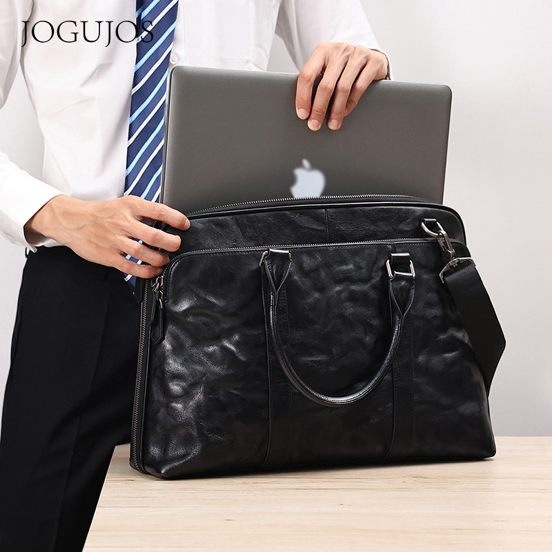 Leather Briefcase - 2025 novas bolsas de couro genuíno