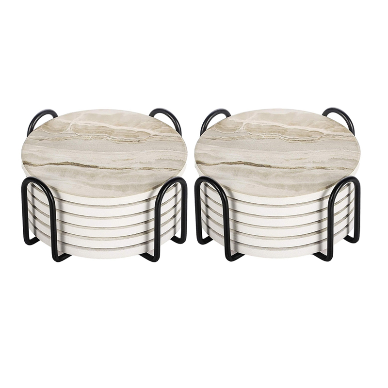 Marble Coaster Set - AT05-Conjuntos de porta-copos absorventes estilo mármore