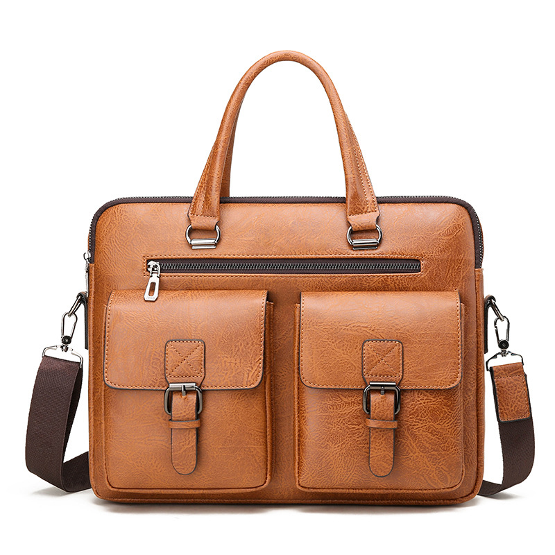 Leather Briefcase - Marca de luxo homem maleta de