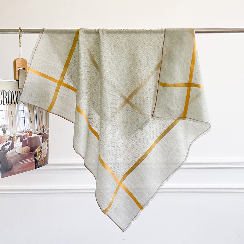 Cashmere Scarf - Lenço Quadrado 100% Caxemira Pura Verde