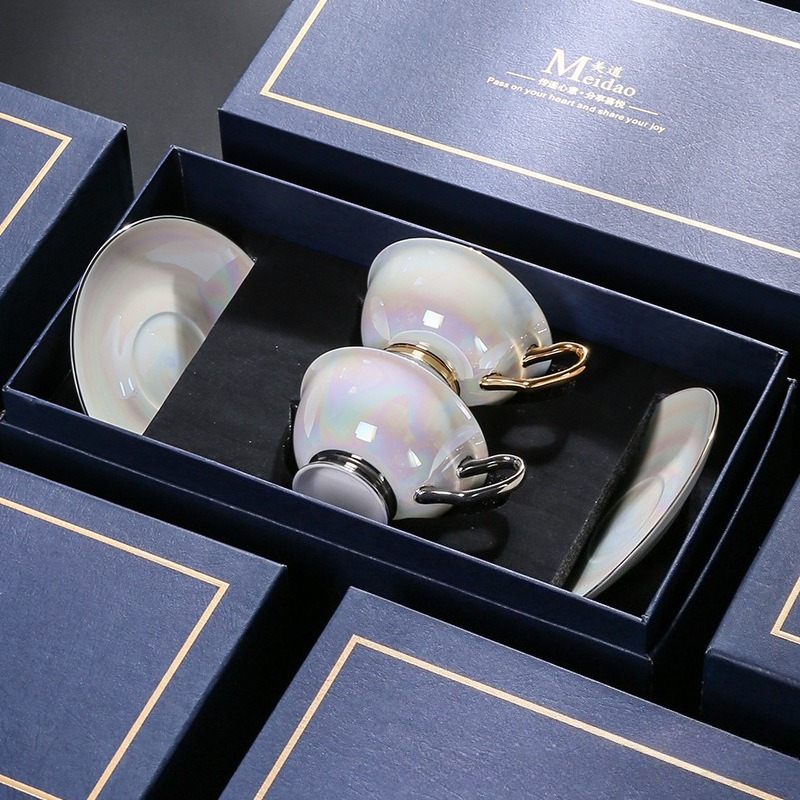 Luxury Gift Set - Conjunto de Xícaras de Café Peroladas