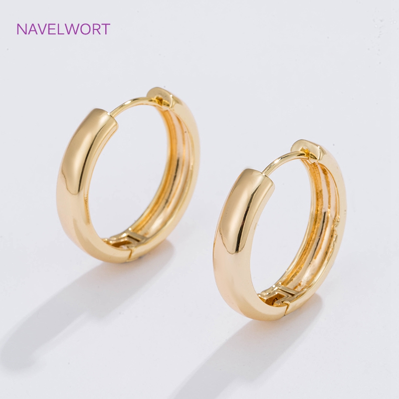 Gold Plated Jewelry - Brincos de argola circulares banhados a