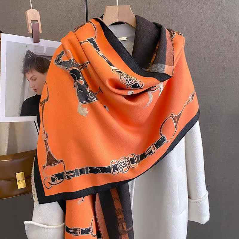 Cashmere Scarf - Retro cavaleiro cavalo imitação cachecol de