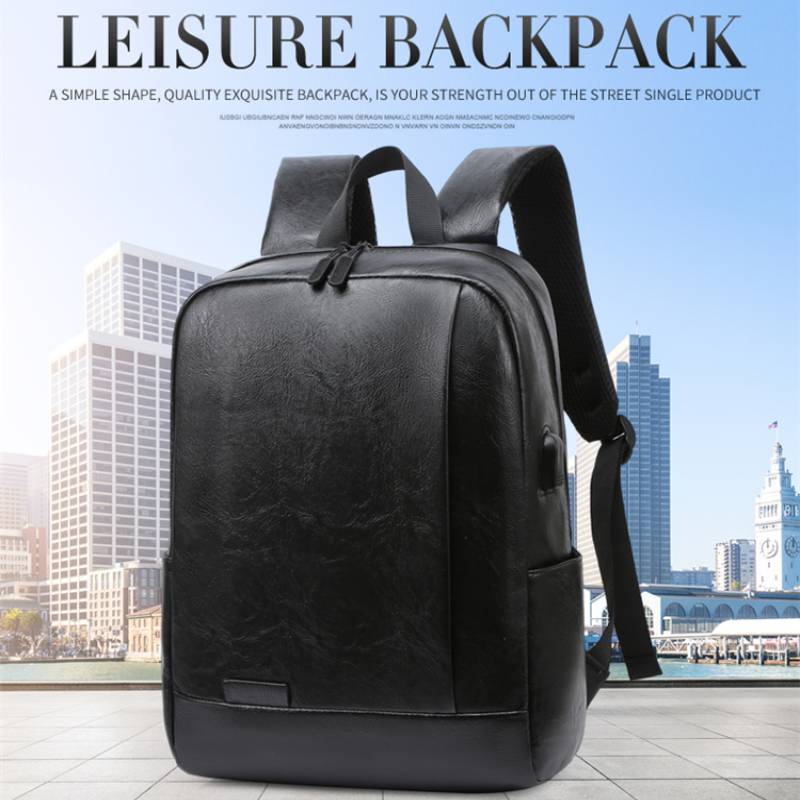 Leather Briefcase - Mochila masculina elegante de couro pu,
