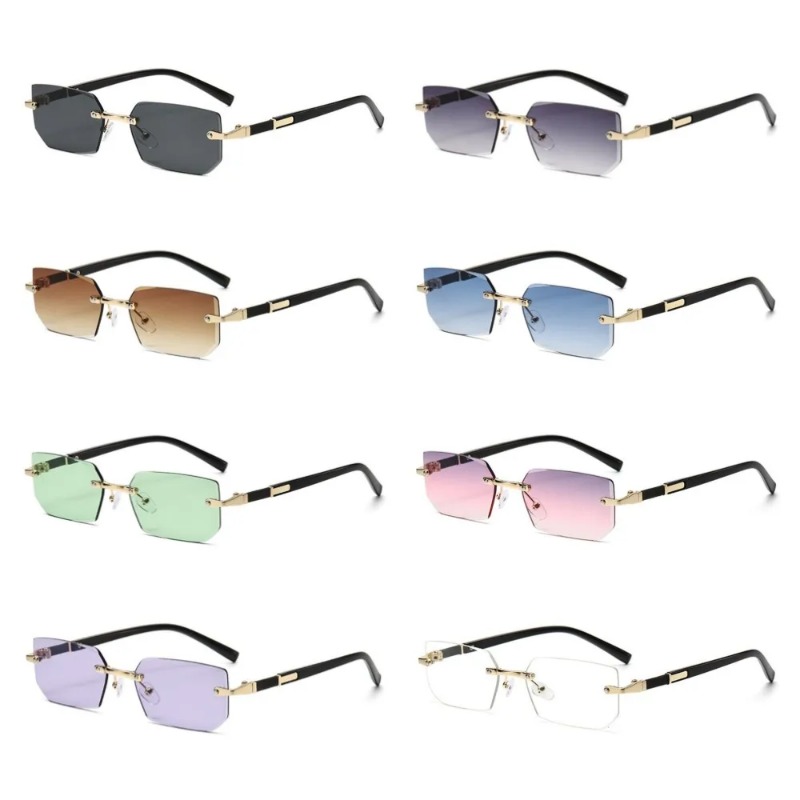 Designer Sunglasses - Óculos de Sol Retangulares Sem Armação