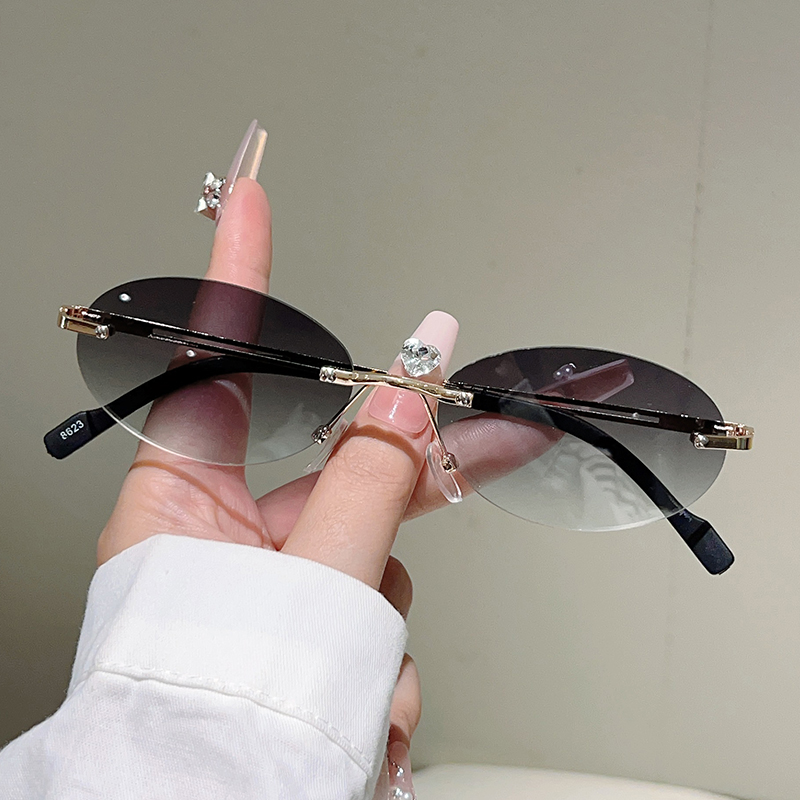 Óculos de sol ovais sem armaçã - Sunglasses Uv400 avaliação e preço