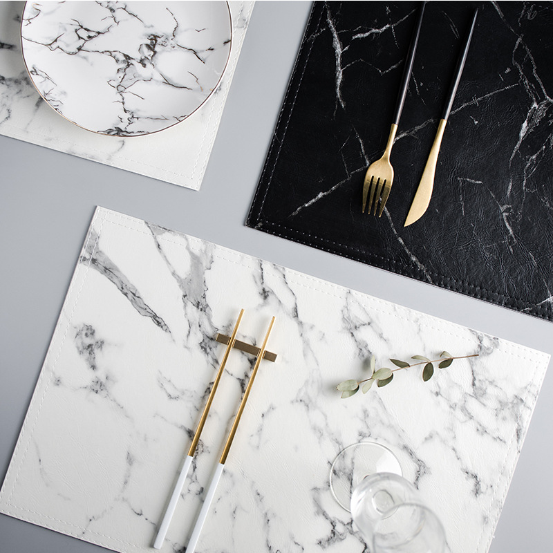 Luxo PU Isolamento Térmico Alm - Marble Coaster Set avaliação e preço