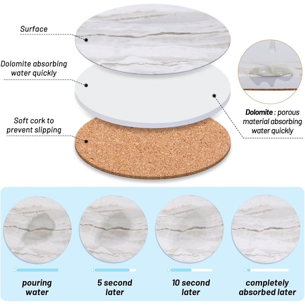 Conjunto de 6 Porta-Copos Abso - Marble Coaster Set avaliação e preço