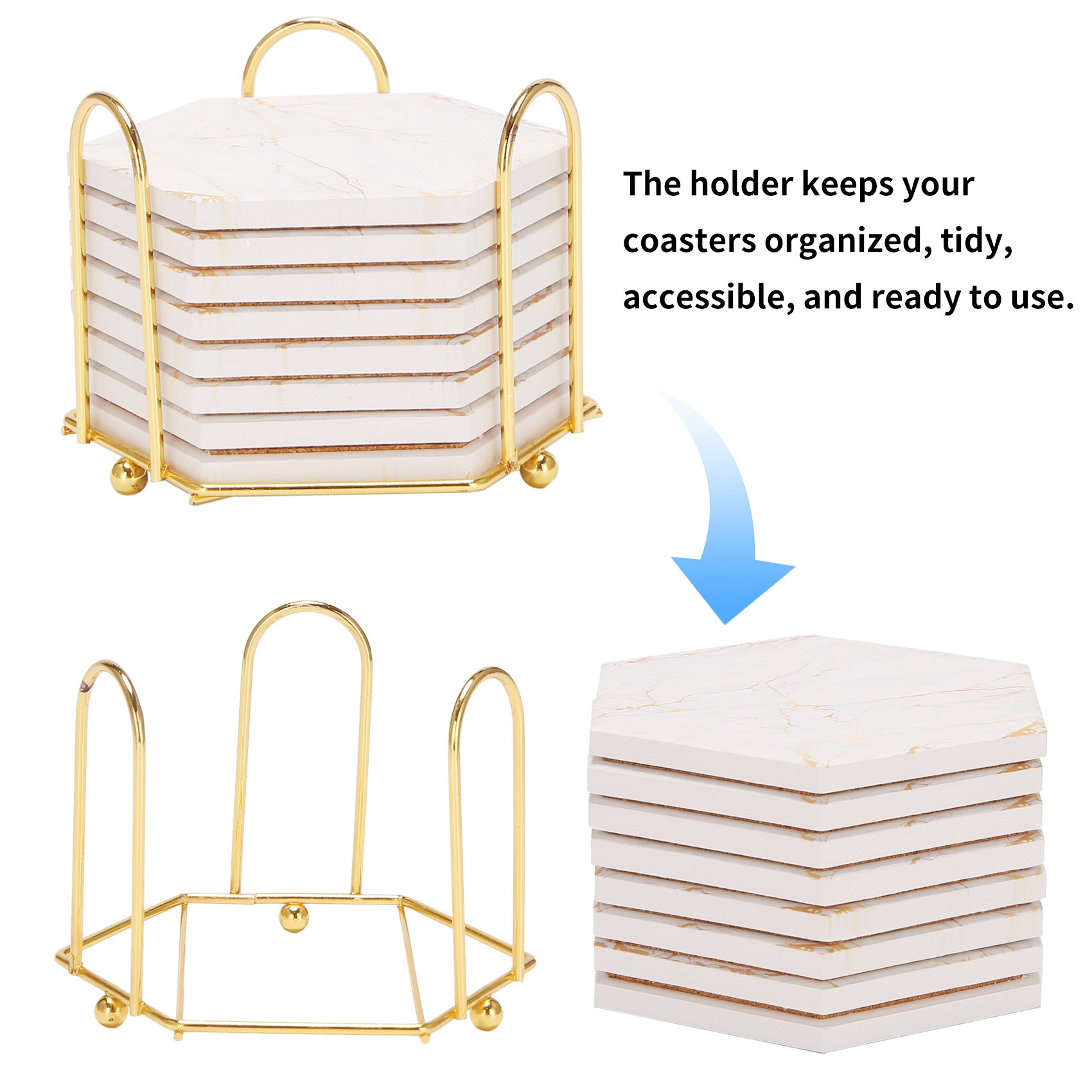 8 porta-copos para bebidas abs - Marble Coaster Set avaliação e preço