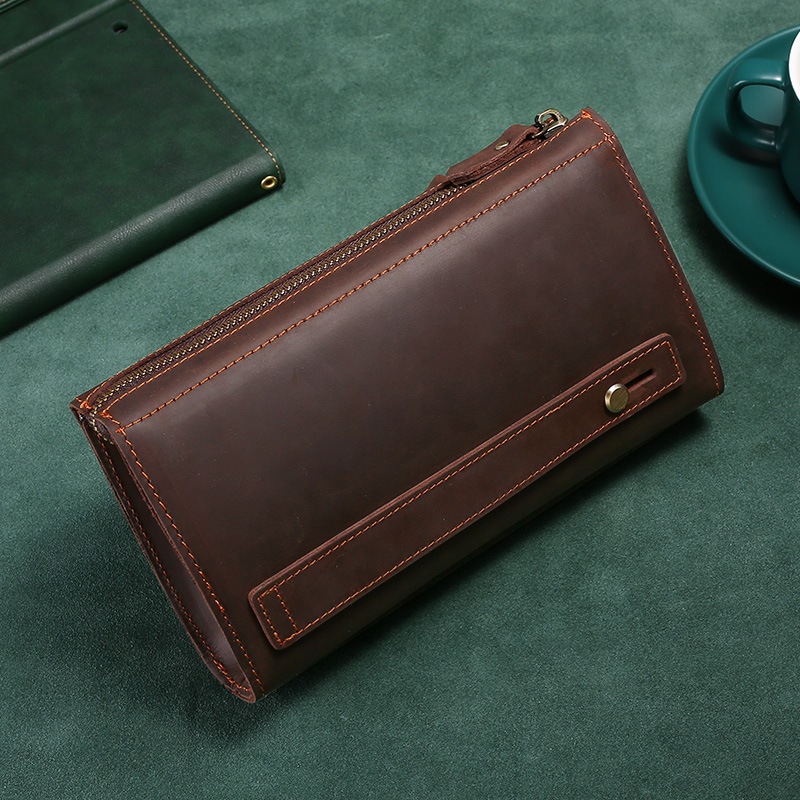 Carteiras masculinas longas de - Leather Wallet Men avaliação e preço