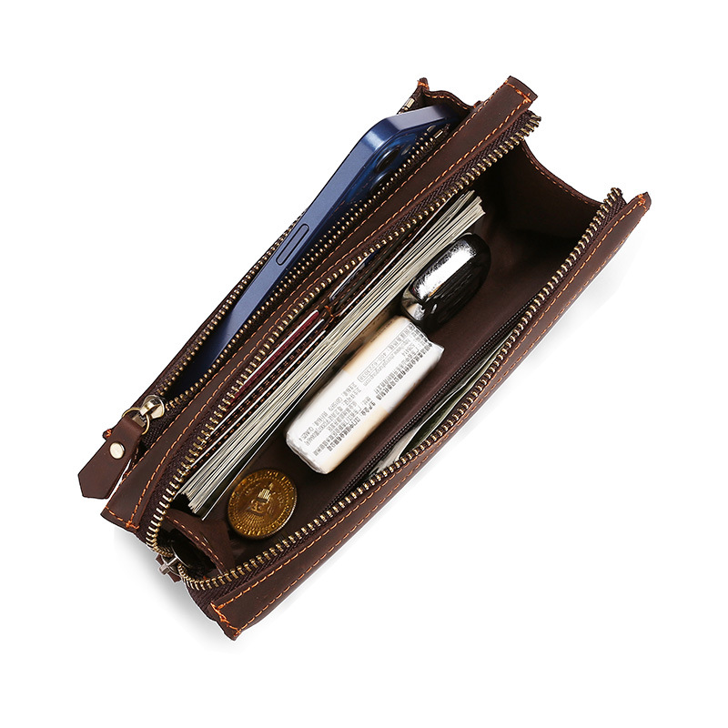 Carteiras masculinas longas de - Leather Wallet Men avaliação e preço