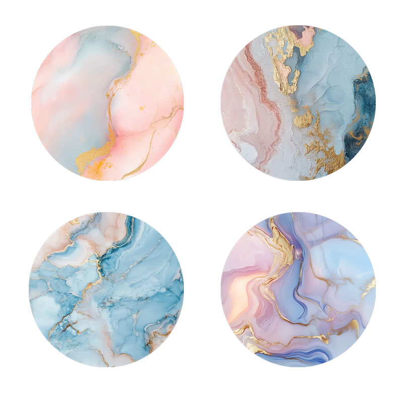 4 Peças de Porta-Copos com Pad - Marble Coaster Set avaliação e preço