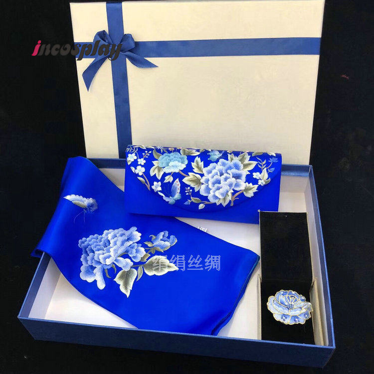 Lenço de Seda com Bordado Chin - Luxury Gift Set avaliação e preço