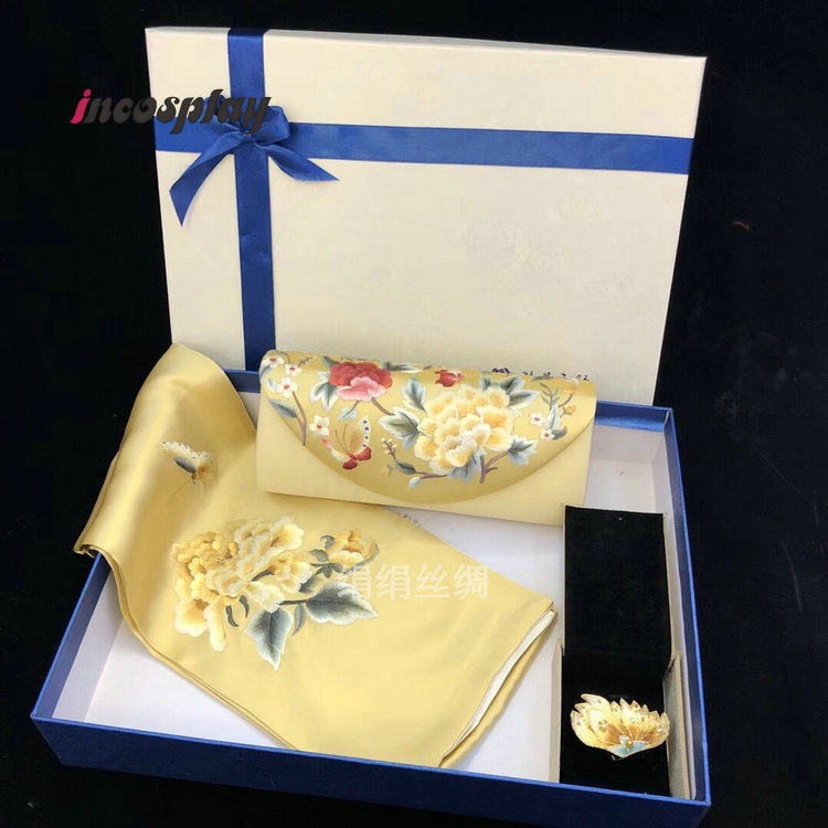 Lenço de Seda com Bordado Chin - Luxury Gift Set avaliação e preço