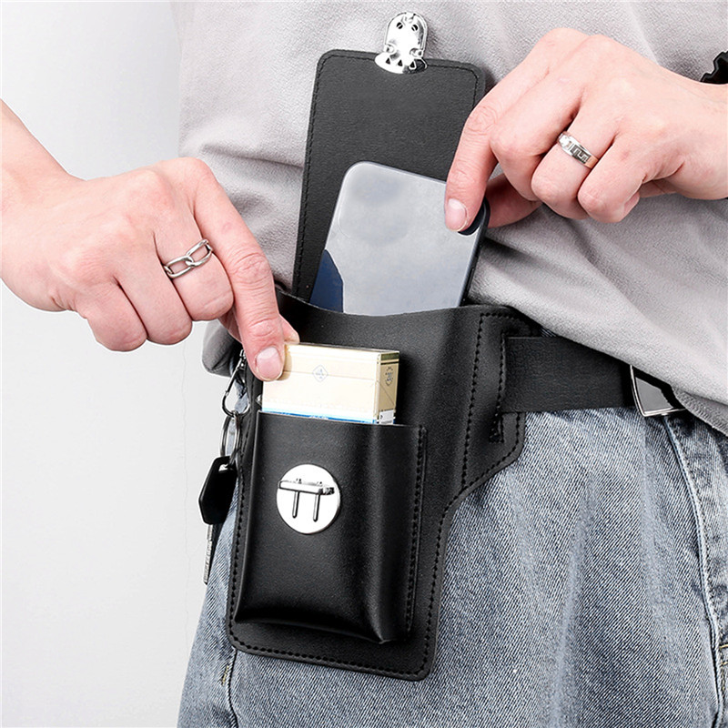 Bolsa de Cintura Masculina de  - Leather Wallet Men avaliação e preço