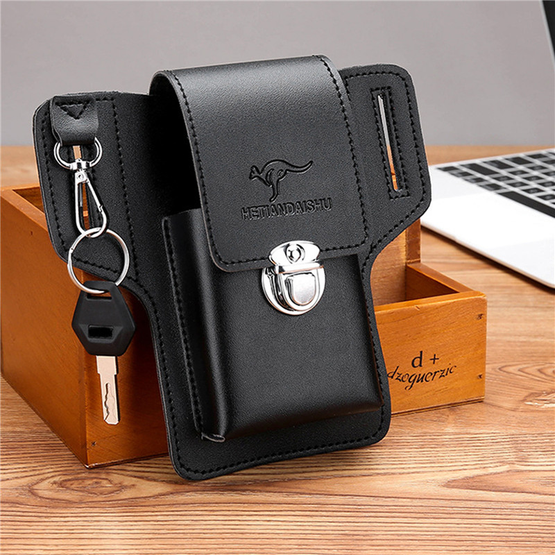 Bolsa de Cintura Masculina de  - Leather Wallet Men avaliação e preço