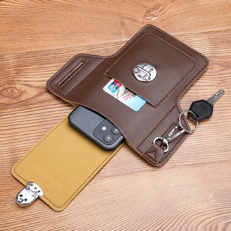 Bolsa de Cintura Masculina de  - Leather Wallet Men avaliação e preço