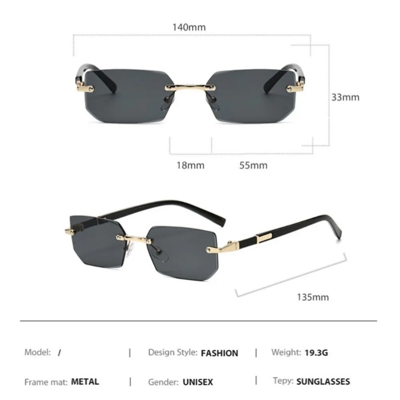 Óculos de Sol Retangulares Sem - Designer Sunglasses avaliação e preço