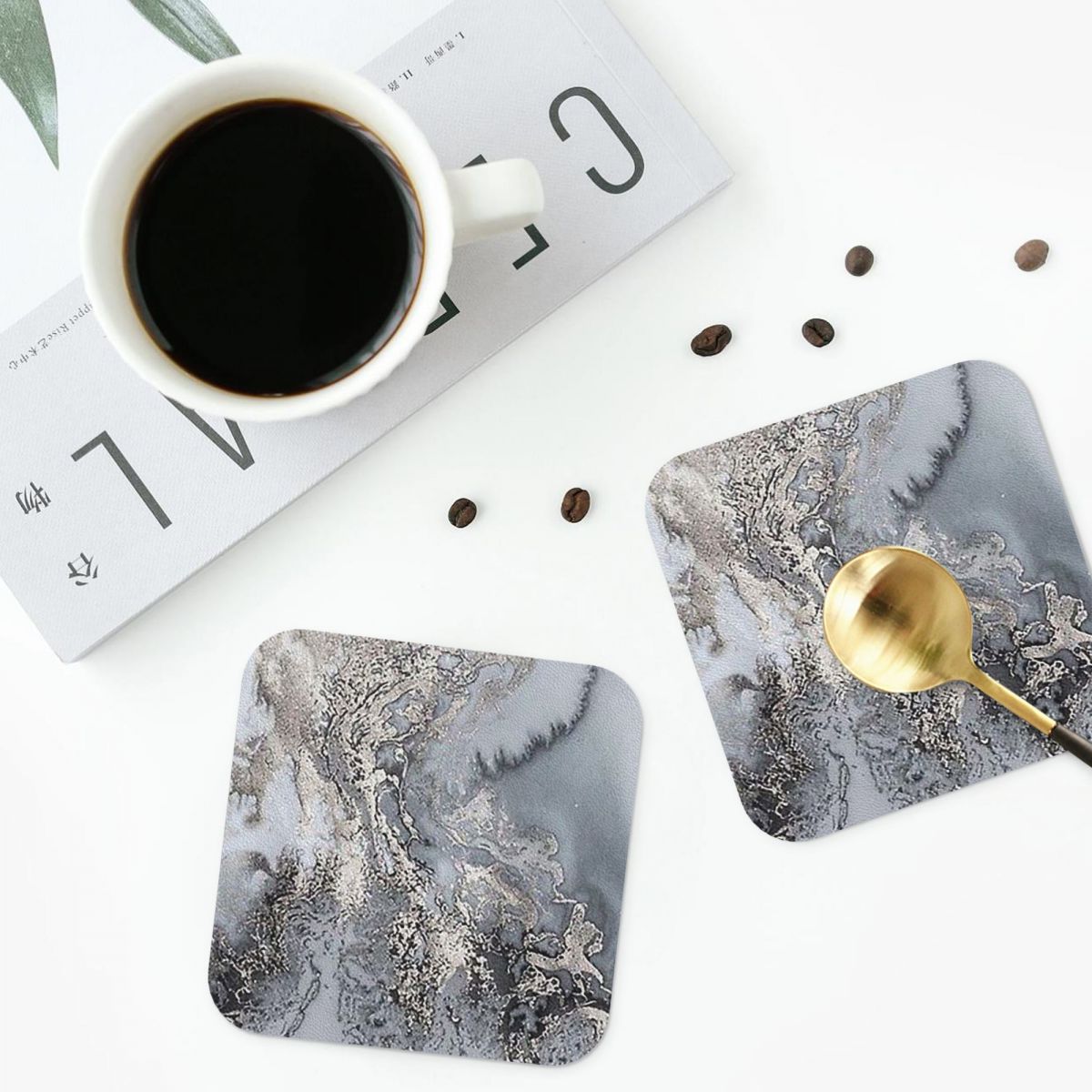 Sousplats de PVC em Couro com  - Marble Coaster Set avaliação e preço